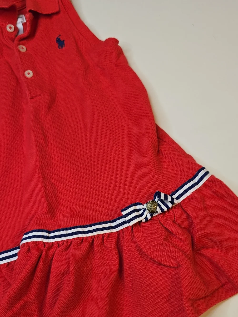 Ralph Lauren Girls' Red Sleeveless Polo Dress